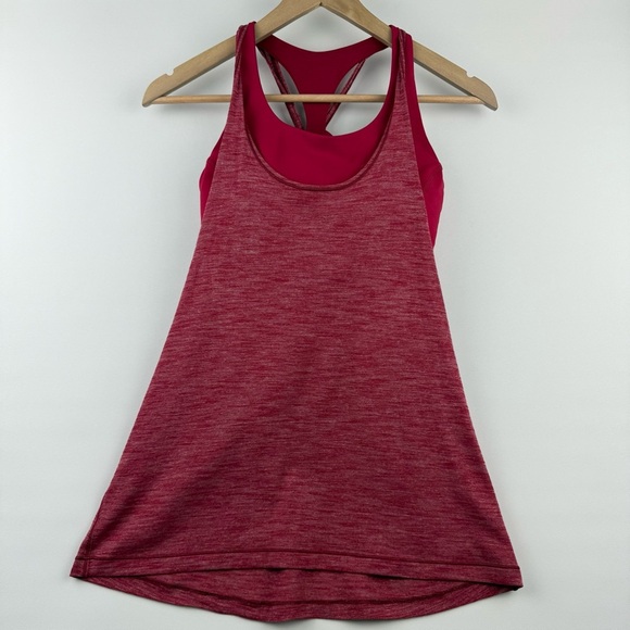lululemon athletica Tops - Lululemon • Size 6 Power Y Bra Tank with Open Back Braided Strap – Rosewood Red